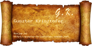 Guszter Krisztofer névjegykártya
